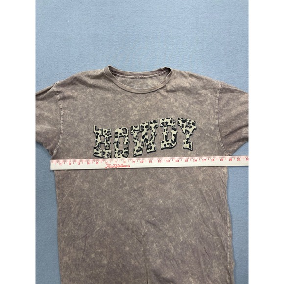 Lotus Fashion Howdy Women Medium Leopard Print Acid Wash Graphic T-Shirt Western - Picture 5 of 6